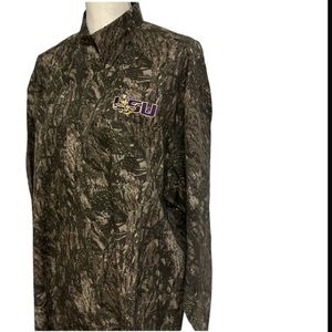 Vintage LSU Tiger Hill Long Sleeve Camouflage Button Down Plus Size XXL EUC